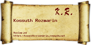 Kossuth Rozmarin névjegykártya